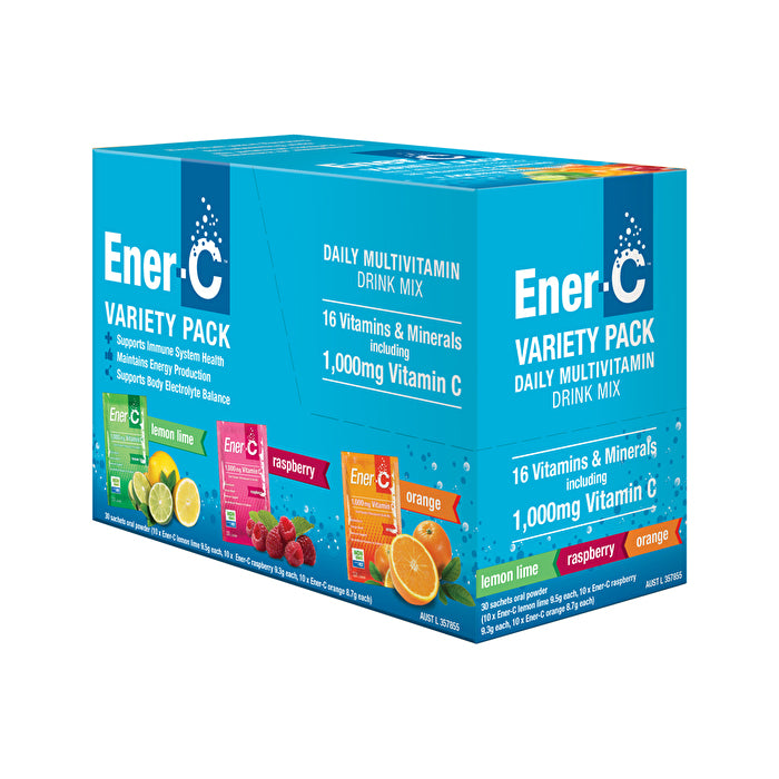 Martin & Pleasance Ener-C Daily Multivitamin Drink Mix (1000mg Vitamin C) Variety Pack Sachet x 12 Pack