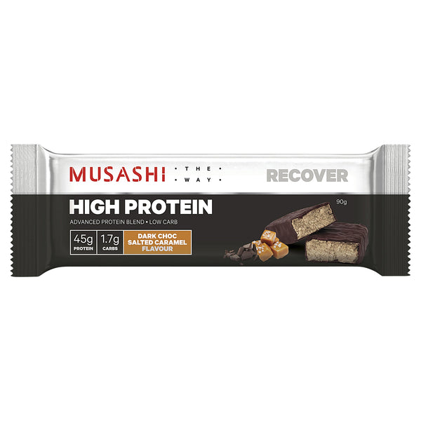 Musashi High Protein Dark Choc Salted Caramel 90g X 12