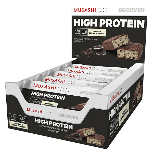 Musashi High Protein Cookies & Cream 90g X 12