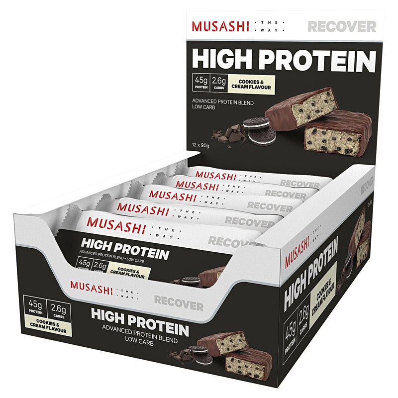 Musashi High Protein Cookies & Cream 90g X 12