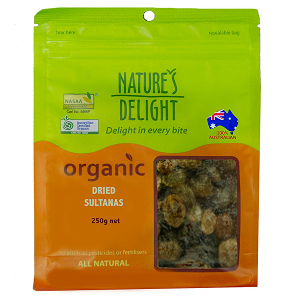 Natures Delight Nature's Delight Organic Dried Sultanas 250g