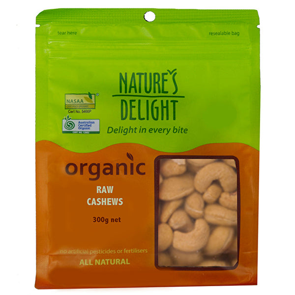 Natures Delight Nature's Delight Organic Raw Cashews 300g