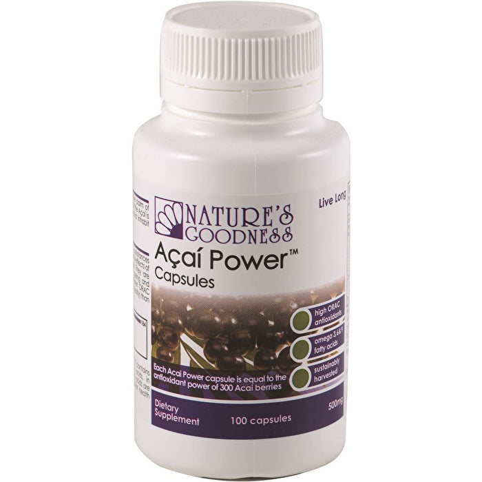 Nature's Goodness Acai Power Capsules 500mg 100c