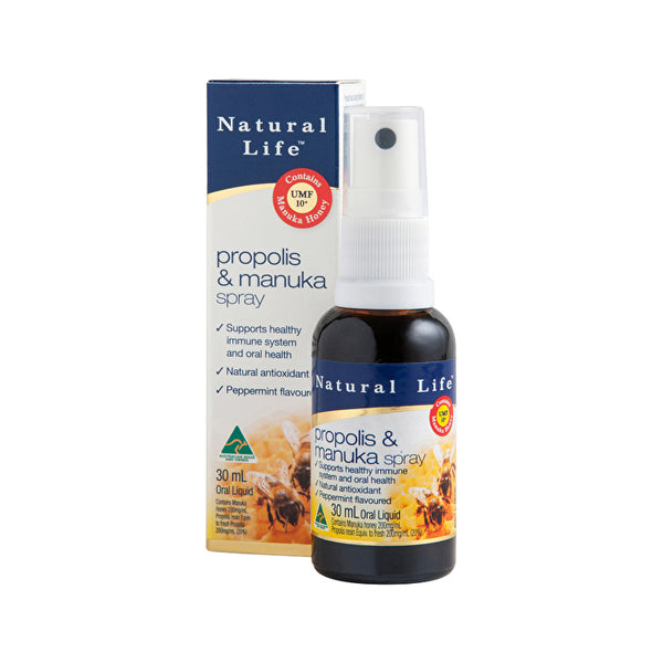 Natural Life Propolis & Manuka Honey (Peppermint) Oral Liquid Spray 30ml