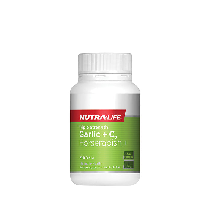 NutraLife Triple Strength Garlic + C, Horseradish + 50c