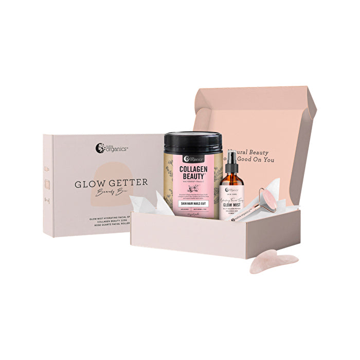 Nutra Organics Glow Getter Beauty Box Quartz Roller(Collagen Glow Mist,Collagen Beauty ,Roller) 225g