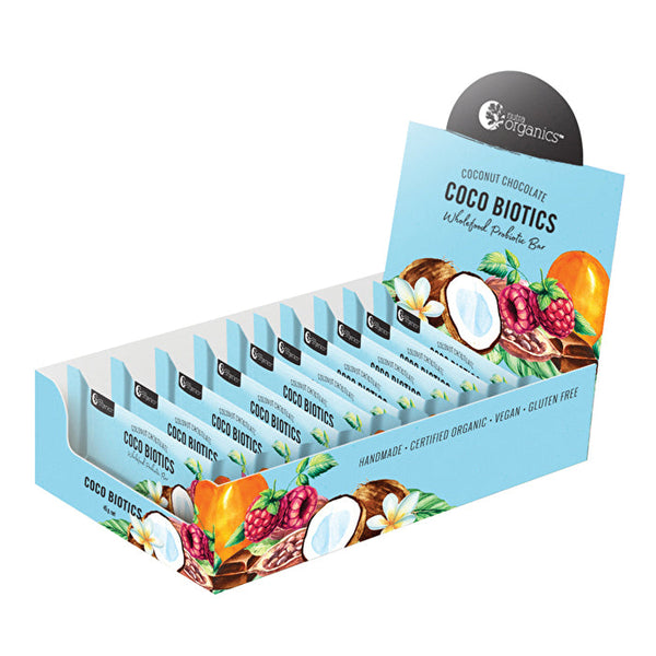 Nutra Organics Organic Wholefood Probiotic Bar Coco Biotics (Coconut Chocolate) 45g x 12 Display