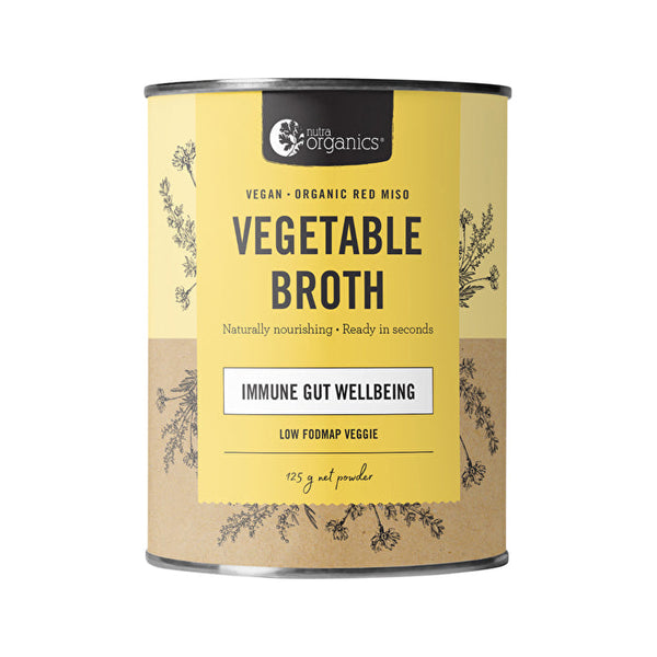 Nutra Organics Broth Vegetable Low FODMAP Veggie 125g