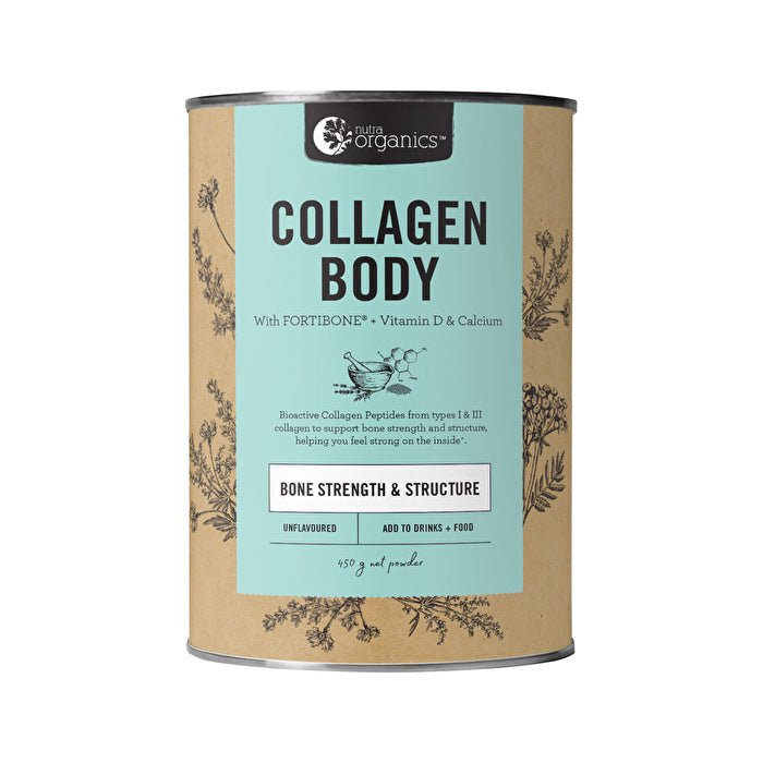 Nutra Organics Collagen Body with Fortibone (Bone Strength & Structure) Unflavoured Powder 450g