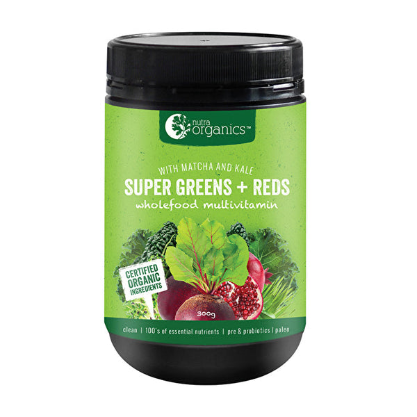 Nutra Organics Super Greens + Reds Powder 300g