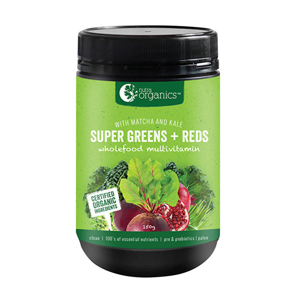 Nutra Organics Super Greens + Reds Powder 150g