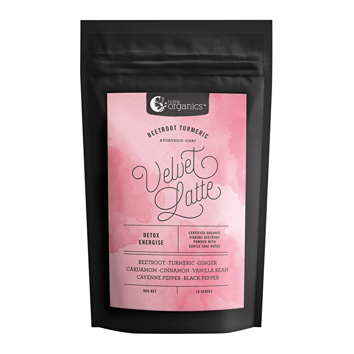 Nutra Organics Velvet Latte (Beetroot & Turmeric - Ayurvedic Chai) Powder 90g