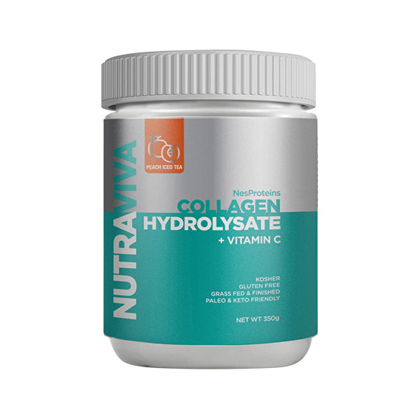 Nutraviva (nes Proteins) NutraViva NesProteins Collagen Hydrolysate + Vitamin C Peach Iced Tea 350g