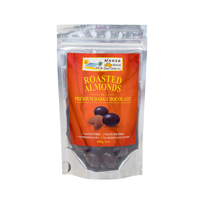 Noosa Natural Choc Co Roasted Almonds in Premium Dark Chocolate 100g