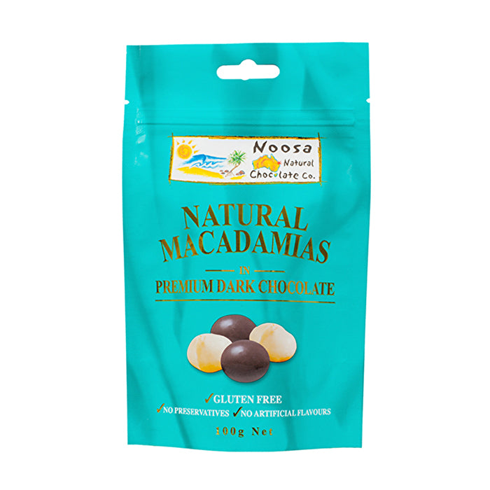 Noosa Natural Choc Co Macadamias in Premium Dark Chocolate 100g