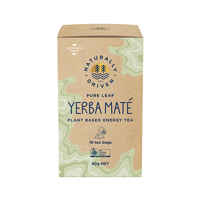 Naturally Driven Organic Yerba Mate Tea Pure Leaf x 18 Tea Bags