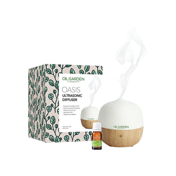 Oil Garden Oasis Ultrasonic Diffuser with Essential Oil Blend Refresh and Renew 12ml