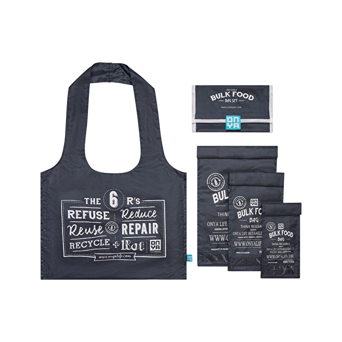 Onya Reusable Bulk Food Bag Set Charcoal