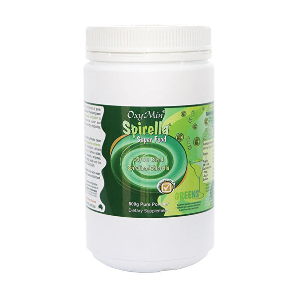 OxyMin Spirella Super Food (50/50 Spirulina Chlorella Blend) Powder 500g