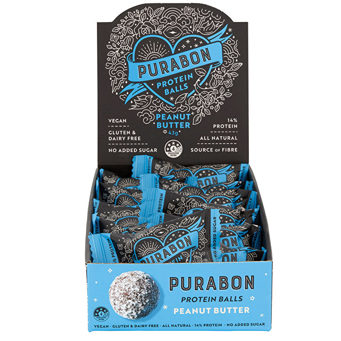 Purabon Protein Balls Peanut Butter 43g x 12 Display