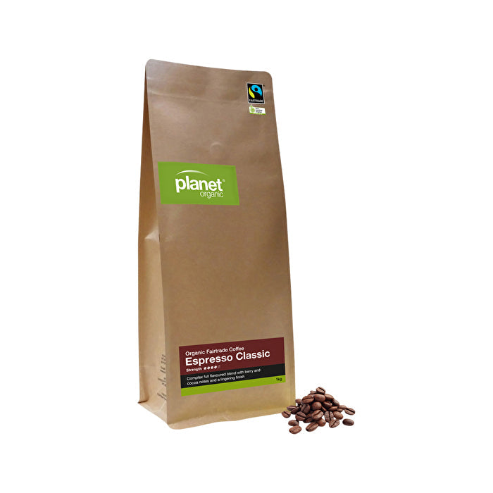 Planet Organic Organic Coffee Espresso Classic Whole Bean 1kg