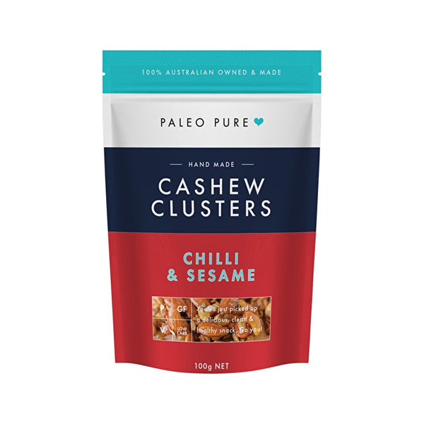 Paleo Pure Cashew Clusters Chilli & Sesame 100g