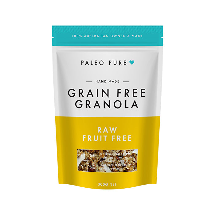 Paleo Pure Organic Grain Free Granola Raw/Fruit Free 300g