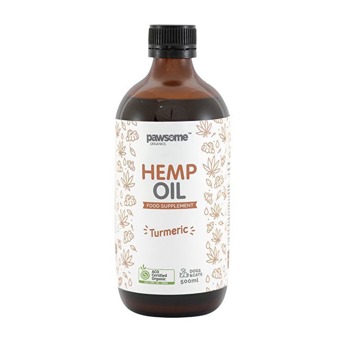 Pawsome Organics Pet Hemp Oil Turmeric (for dogs & cats) 500ml