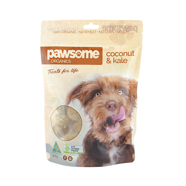 Pawsome Organics Pet Treats Coconut & Kale 200g