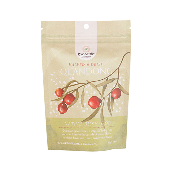 Roogenic Australia Native Bushfood Halved & Dried Quandong 30g