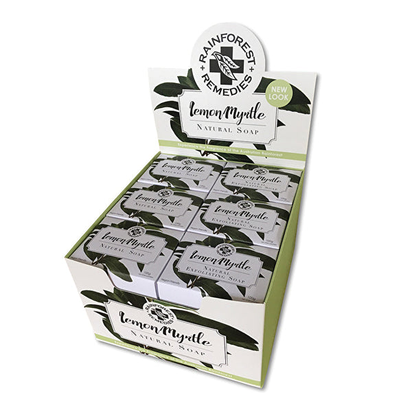 Rainforest Remedies Lemon Myrtle Soap Mixed (Exfoliating & Smooth) 100g x 24 Display
