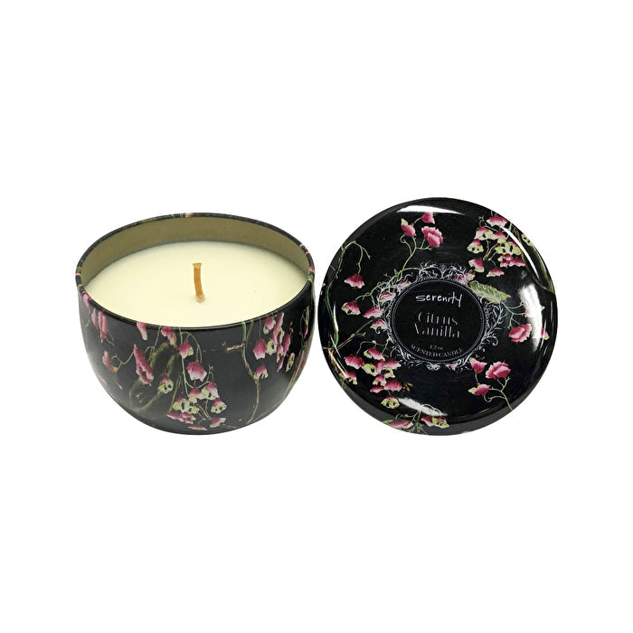 SaltCo Floral Botanic Candle Mini Tin Citrus Vanilla 120g