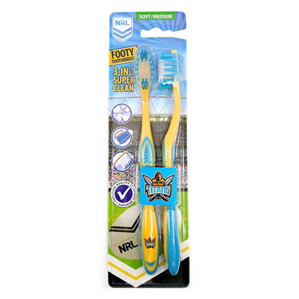 Nrl - 2pk-gold Coast Titans Toothbrushes