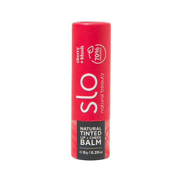 Slo Natural Beauty Organic Natural Tinted Lip + Cheek Balm Cherry + Blush 8g