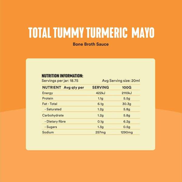 Gevity Rx Bone Broth Sauce Total Tummy Turmeric Mayo G/F 375ml