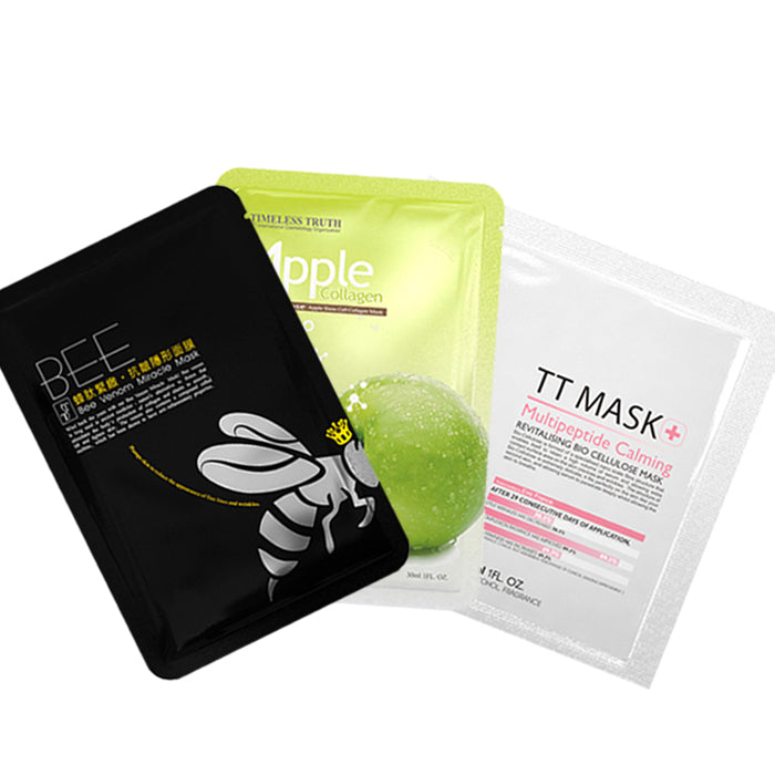 Timeless Truth Multi Miracle Glow Facial Mask Set (3 X Luxury Facial Sheet Masks)