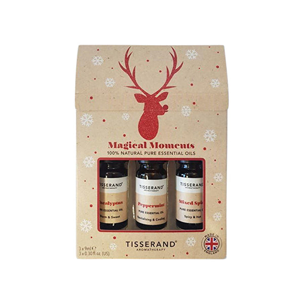 Tisserand Essential Oil Collection Magical Moments 9ml x 3Pk (Eucalyptus, Peppermint & Mixed Spice)