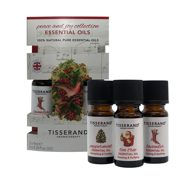 Tisserand Essential Oil Collection Peace & Joy 9ml x 3 Pack (Lavender, Tea Tree & Eucalyptus)