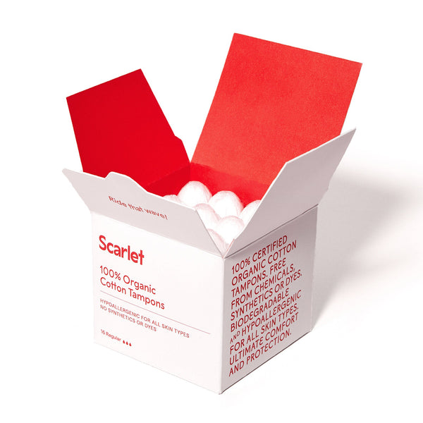 Scarlet 100% Organic Cotton Tampons 16 Regular