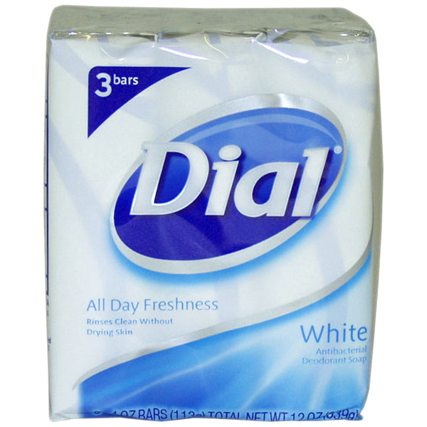 Dial White Antibacterial Deodorant Soap by Dial for Unisex - 3 x 4 oz Soap
