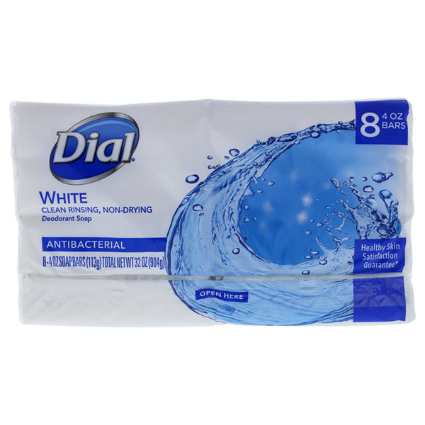 Dial White Antibacterial Deodorant Soap by Dial for Unisex - 8 x 4 oz Soap