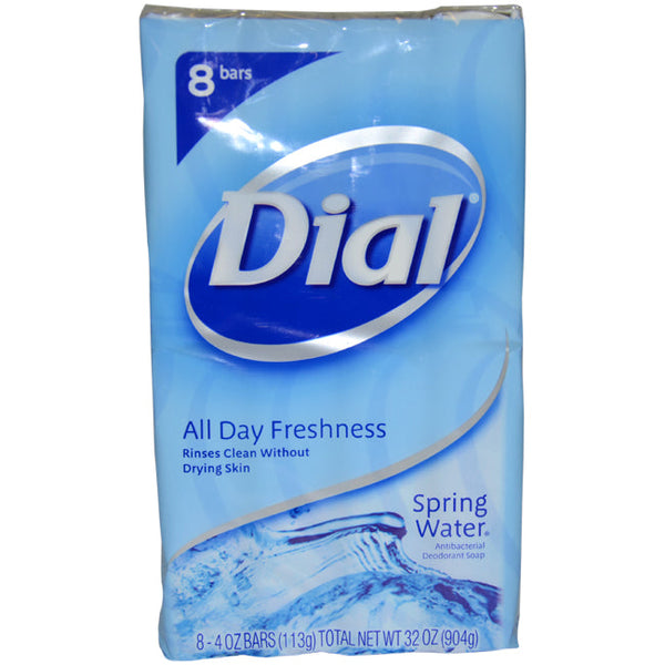 Dial Spring Water Antibacterial Deodorant Soap by Dial for Unisex - 8 x 4 oz Soap