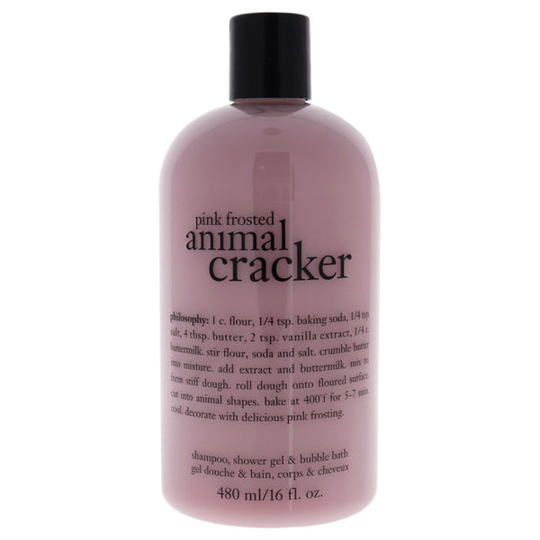 Philosophy Pink Frosted Animal Cracker by Philosophy for Unisex - 16 oz Shampoo, Shower Gel and Bubble Bath