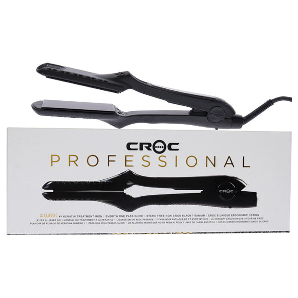 Croc The New Classic Titanium Flat Iron - Black by Croc for Unisex - 1.5 Inch Flat Iron