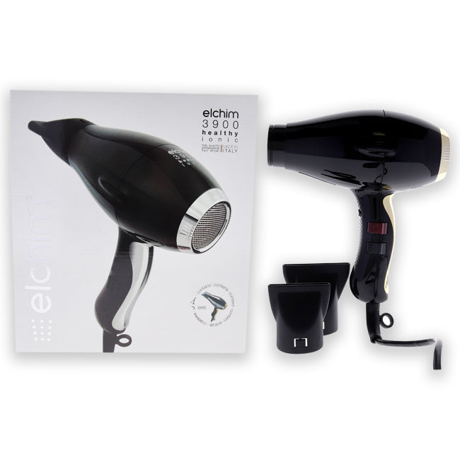 Elchim 3900 Healthy Ionic Hair Dryer - Black-Gold by Elchim for Unisex - 1 Pc Hair Dryer