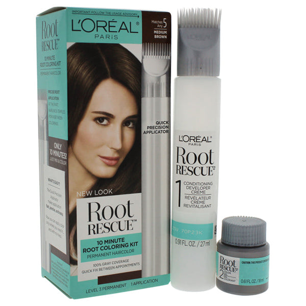 LOreal Paris Root Rescue 10 Minute Root Coloring Kit - # 5 Medium Brown by LOreal Paris for Unisex - 1 Application Root Color