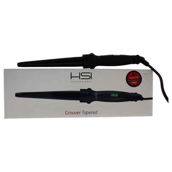 HSI Professional Groover Tapered Ceramic Curling Wand - Model # HT225 - Black by HSI Professional for Unisex - 1 Inch Curling Iron