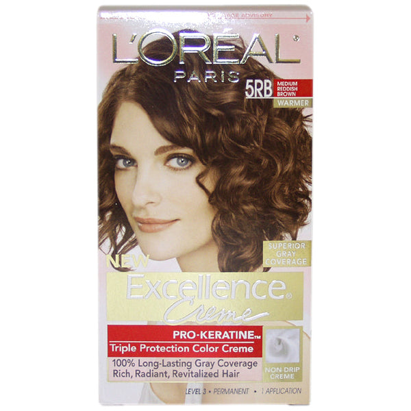 LOreal Paris Excellence Creme Pro - Keratine - # 5RB Medium Reddish Brown - Warmer by LOreal Paris for Unisex - 1 Application Hair Color