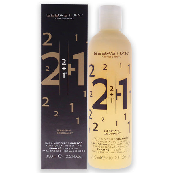 Sebastian 2 + 1 Daily Moisture Shampoo by Sebastian for Unisex - 10.2 oz Shampoo