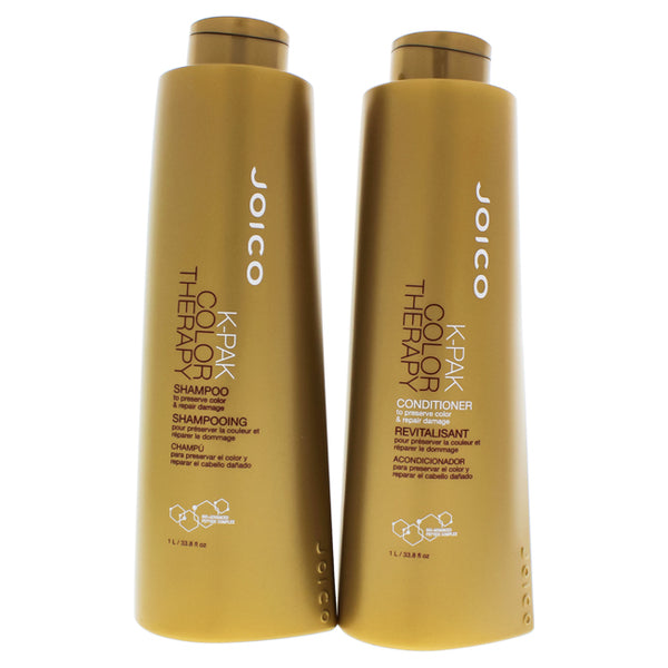 Joico K-Pak Color Therapy kit by Joico for Unisex - 2 Pc Kit 33.8 oz Shampoo, 33.8 oz Conditioner